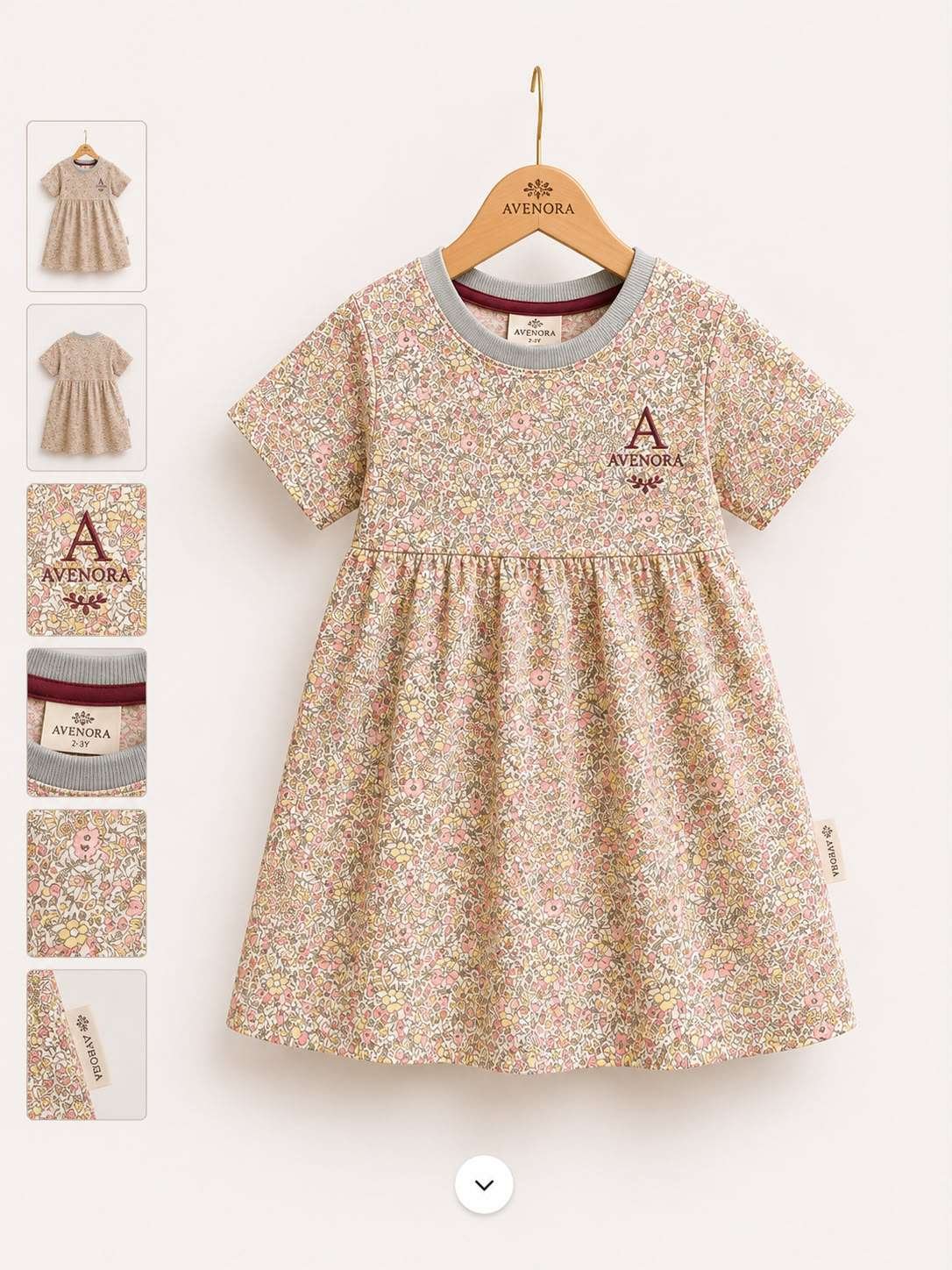 Kids Pink Floral Mini Dress